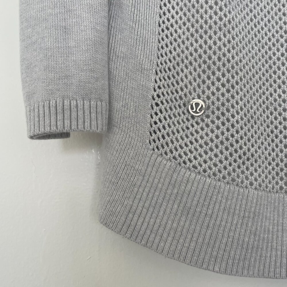 lululemon mesh back sweater in dove grey